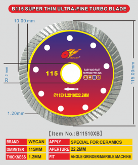 B115 super thin fine turbo blade