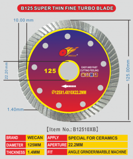 B125 super thin fine turbo blade 