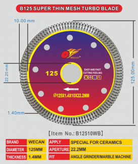 B125 super thin mesh turbo blade