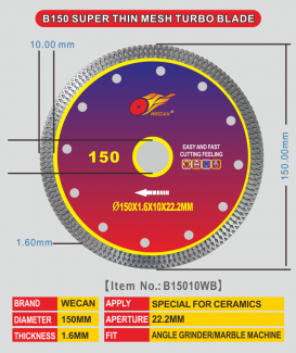 B150 super thin mesh turbo blade